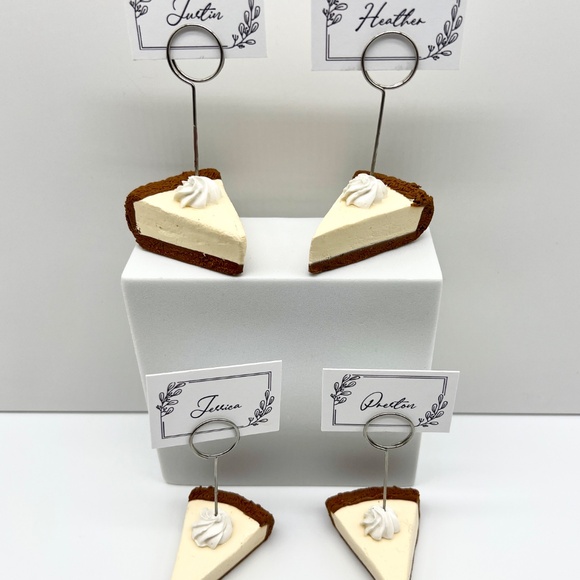 Cheesecake Place Card Holders – Handmade Mini Slice with Whipped Cream Dollop - Picture 5 of 11